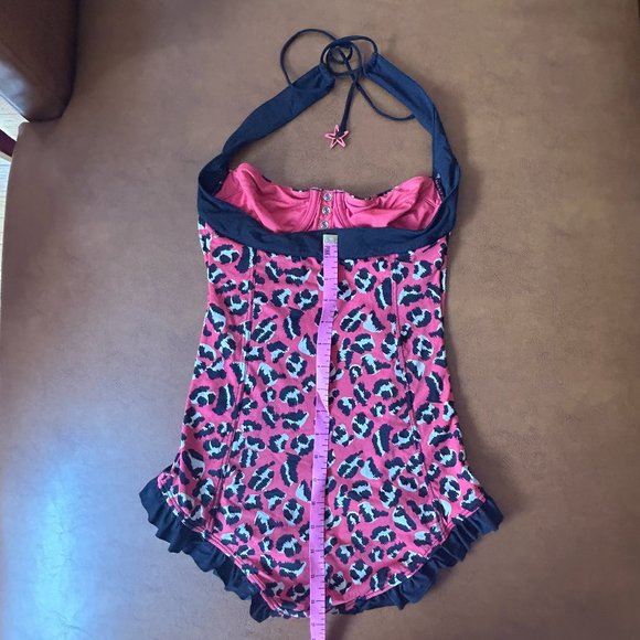 Marc By Marc Jacobs Pink and Black Leopard One Piece Swimsuit - Picture 6 of 7